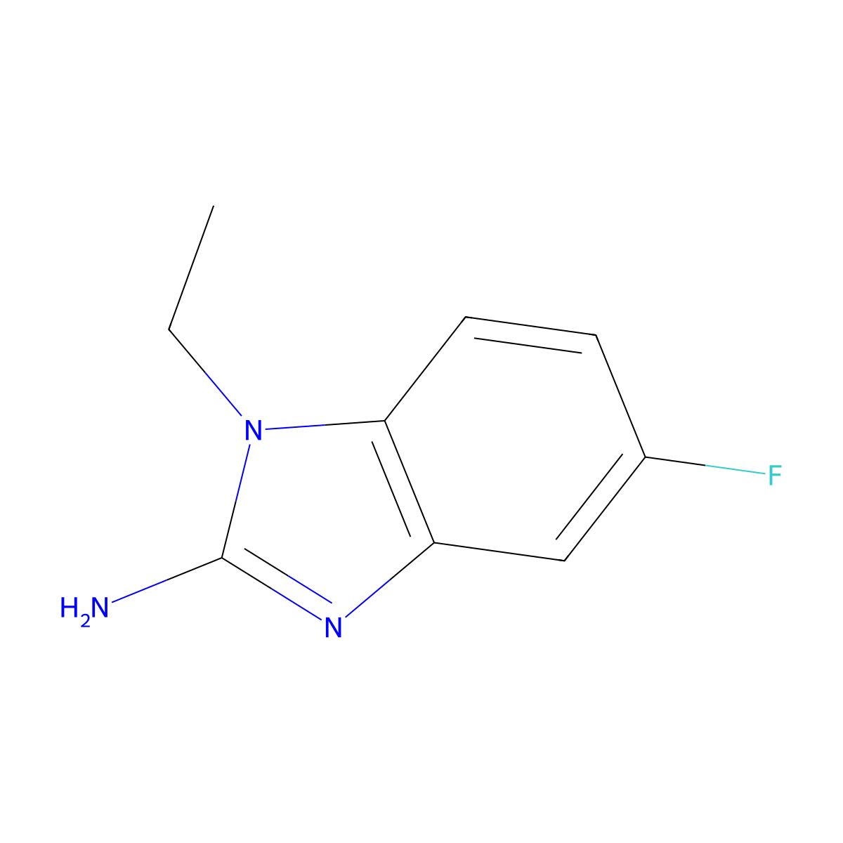 1-ethyl-5-fluoro-1H-1,3-benzodiazol-2-amine molecular structure, CAS 1155599-04-4