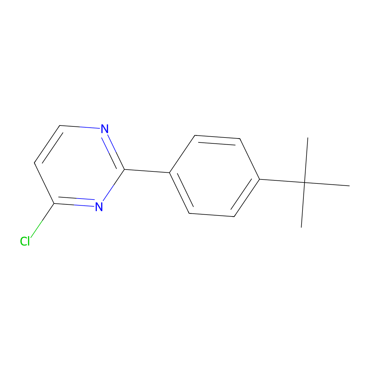 4-Chloro-2-(4-tert-butylphenyl)pyrimidine molecular structure, CAS 1155599-70-4