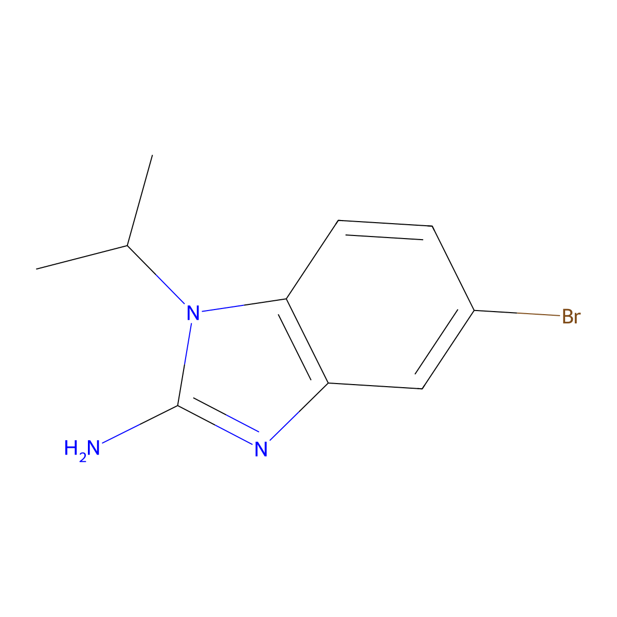 5-bromo-1-(propan-2-yl)-1H-1,3-benzodiazol-2-amine molecular structure, CAS 1155601-13-0