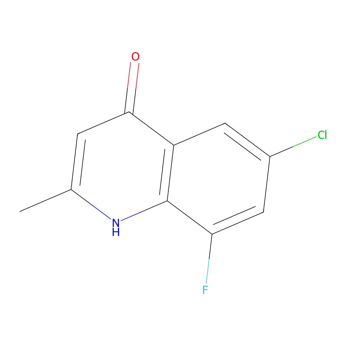 6-Chloro-8-fluoro-2-methylquinolin-4-ol molecular structure, CAS 1155601-96-9