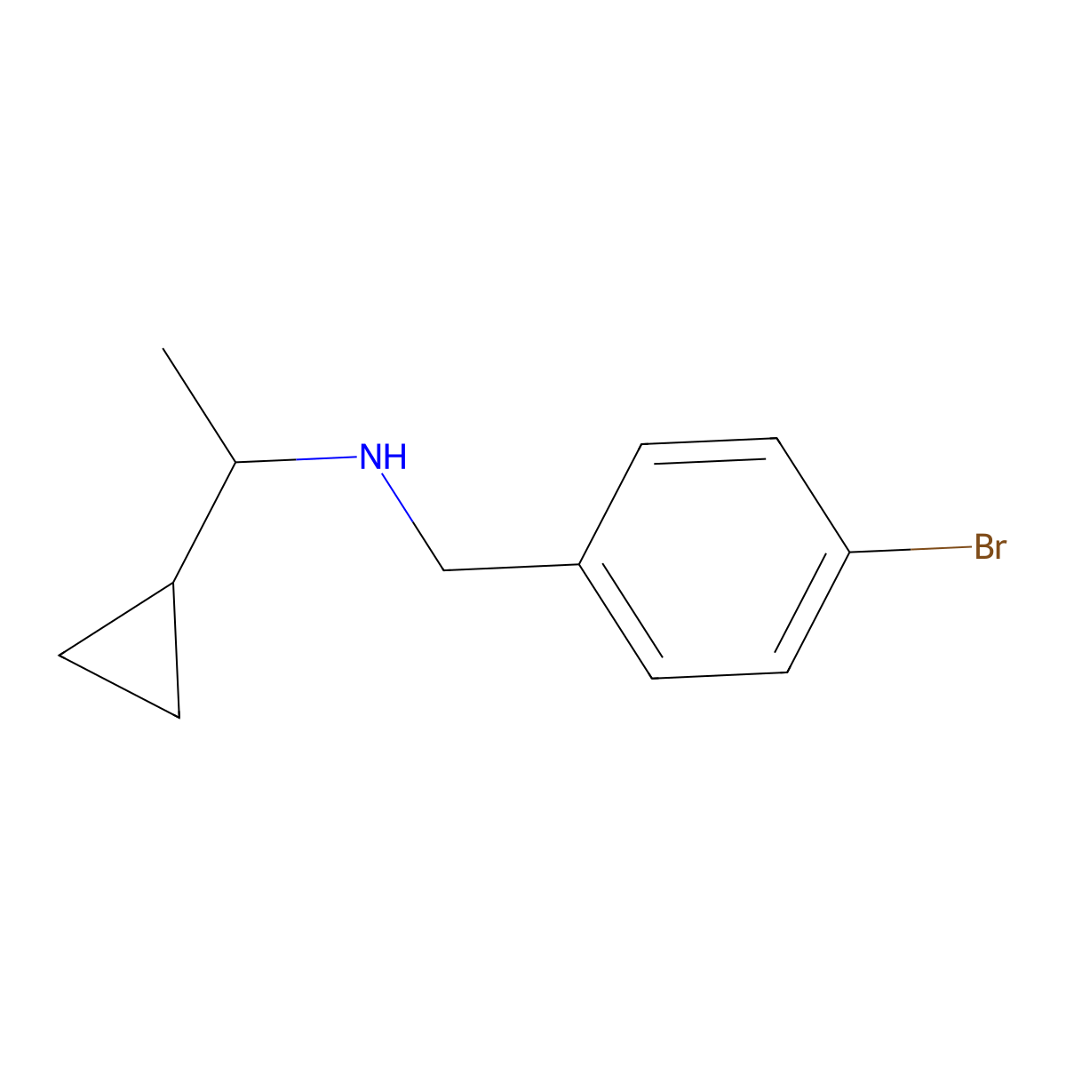 N-(4-bromobenzyl)-1-cyclopropylethanamine molecular structure, CAS 1155605-37-0
