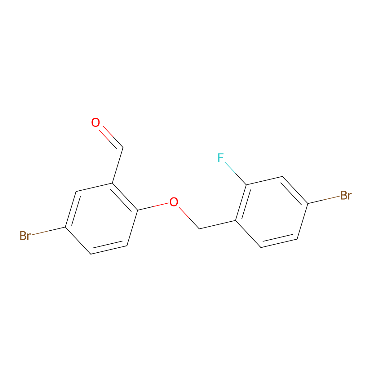 Benzaldehyde, 5-bromo-2-[(4-bromo-2-fluorophenyl)methoxy]- molecular structure, CAS 1155605-38-1
