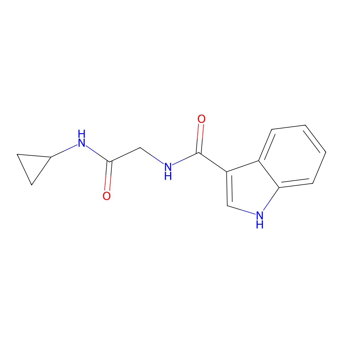 N-(2-(cyclopropylamino)-2-oxoethyl)-1H-indole-3-carboxamide molecular structure, CAS 1155605-70-1