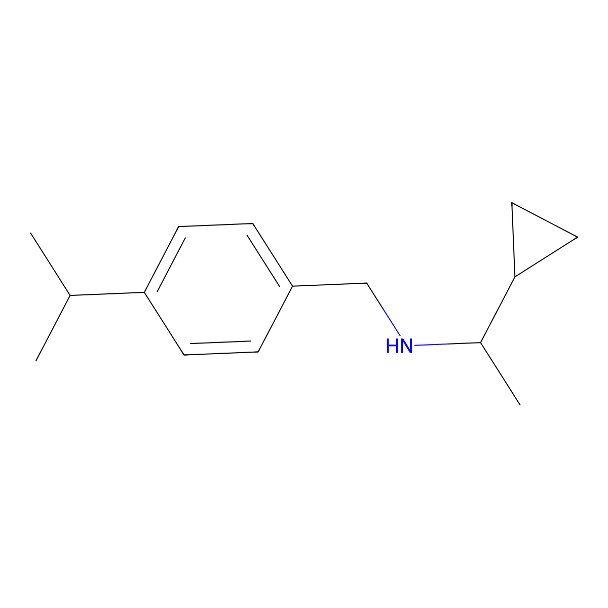 1-Cyclopropyl-N-(4-isopropylbenzyl)ethan-1-amine molecular structure, CAS 1155605-91-6