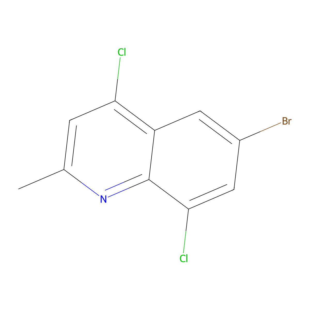 6-Bromo-4,8-dichloro-2-methylquinoline molecular structure, CAS 1155606-65-7