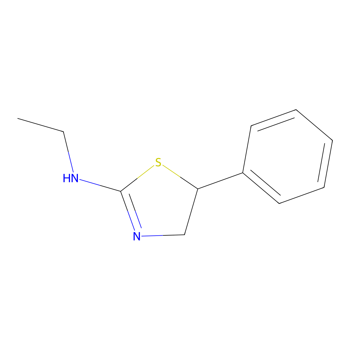 N-ethyl-5-phenyl-4,5-dihydro-1,3-thiazol-2-amine molecular structure, CAS 1155607-68-3