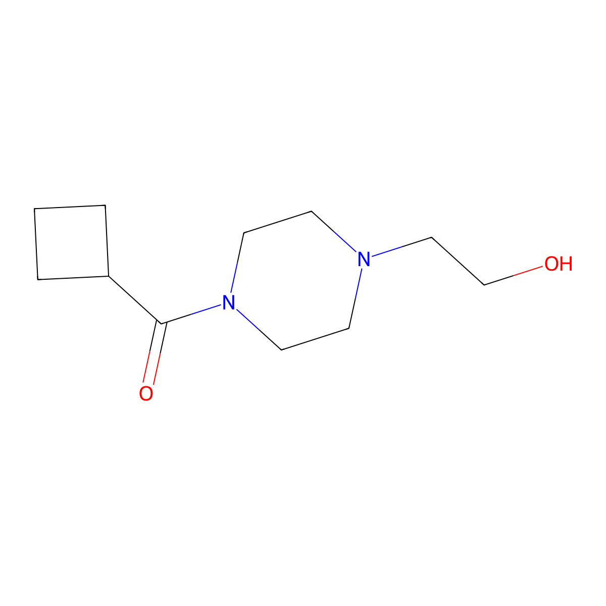 2-(4-Cyclobutanecarbonylpiperazin-1-yl)ethan-1-ol molecular structure, CAS 1155608-91-5