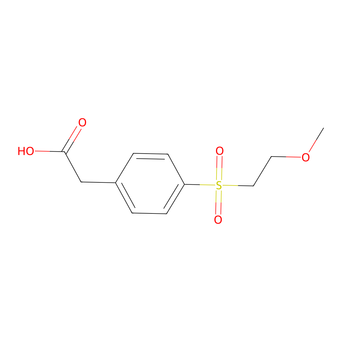 2-[4-(2-Methoxyethanesulfonyl)phenyl]acetic acid molecular structure, CAS 1155610-14-2