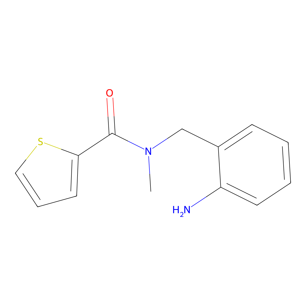 N-[(2-aminophenyl)methyl]-N-methylthiophene-2-carboxamide molecular structure, CAS 1155611-16-7