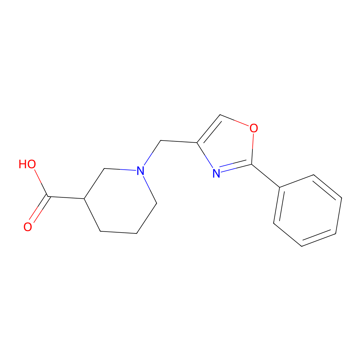 1-[(2-Phenyl-1,3-oxazol-4-yl)methyl]piperidine-3-carboxylic acid molecular structure, CAS 1155616-11-7