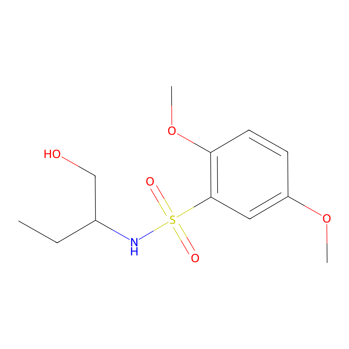 [(2,5-Dimethoxyphenyl)sulfonyl](1-ethyl-2-hydroxyethyl)amine molecular structure, CAS 1155619-73-0