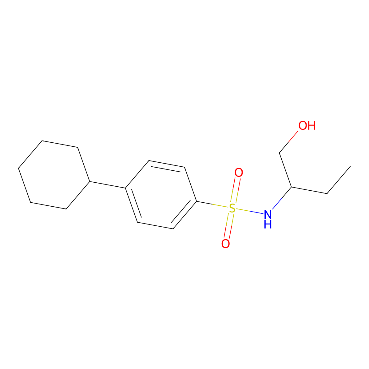 [(4-Cyclohexylphenyl)sulfonyl](1-ethyl-2-hydroxyethyl)amine molecular structure, CAS 1155620-67-9