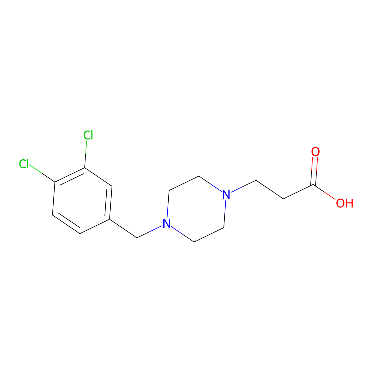 3-[4-(3,4-Dichlorobenzyl)piperazin-1-yl]propanoic acid molecular structure, CAS 1155622-26-6