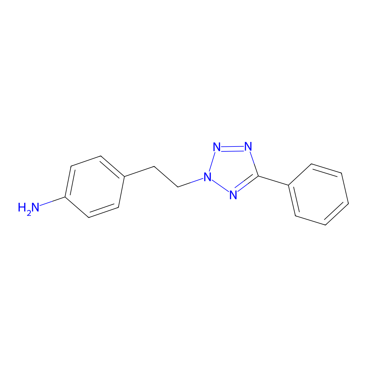 4-[2-(5-phenyl-2H-1,2,3,4-tetrazol-2-yl)ethyl]aniline molecular structure, CAS 1155622-41-5