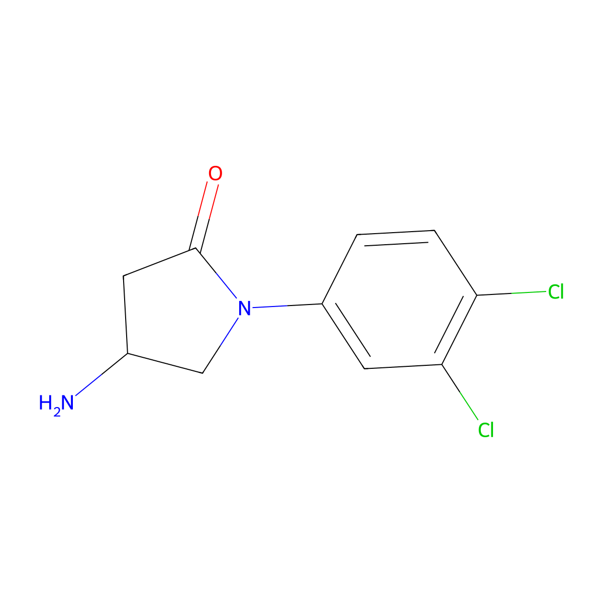 4-Amino-1-(3,4-dichlorophenyl)pyrrolidin-2-one molecular structure, CAS 1155622-43-7