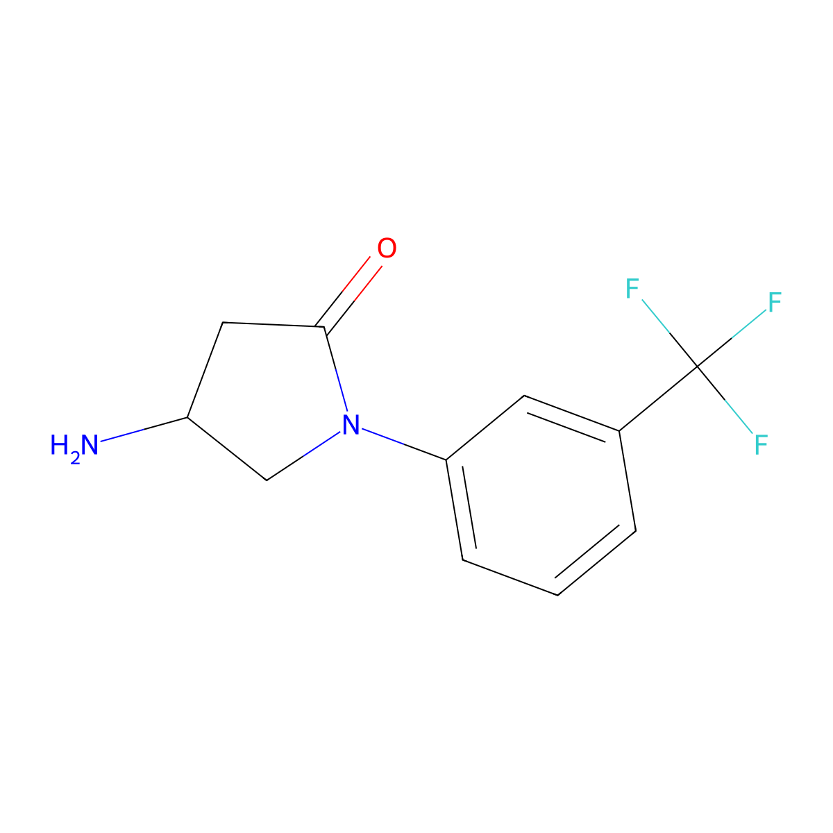4-Amino-1-[3-(trifluoromethyl)phenyl]pyrrolidin-2-one molecular structure, CAS 1155624-04-6