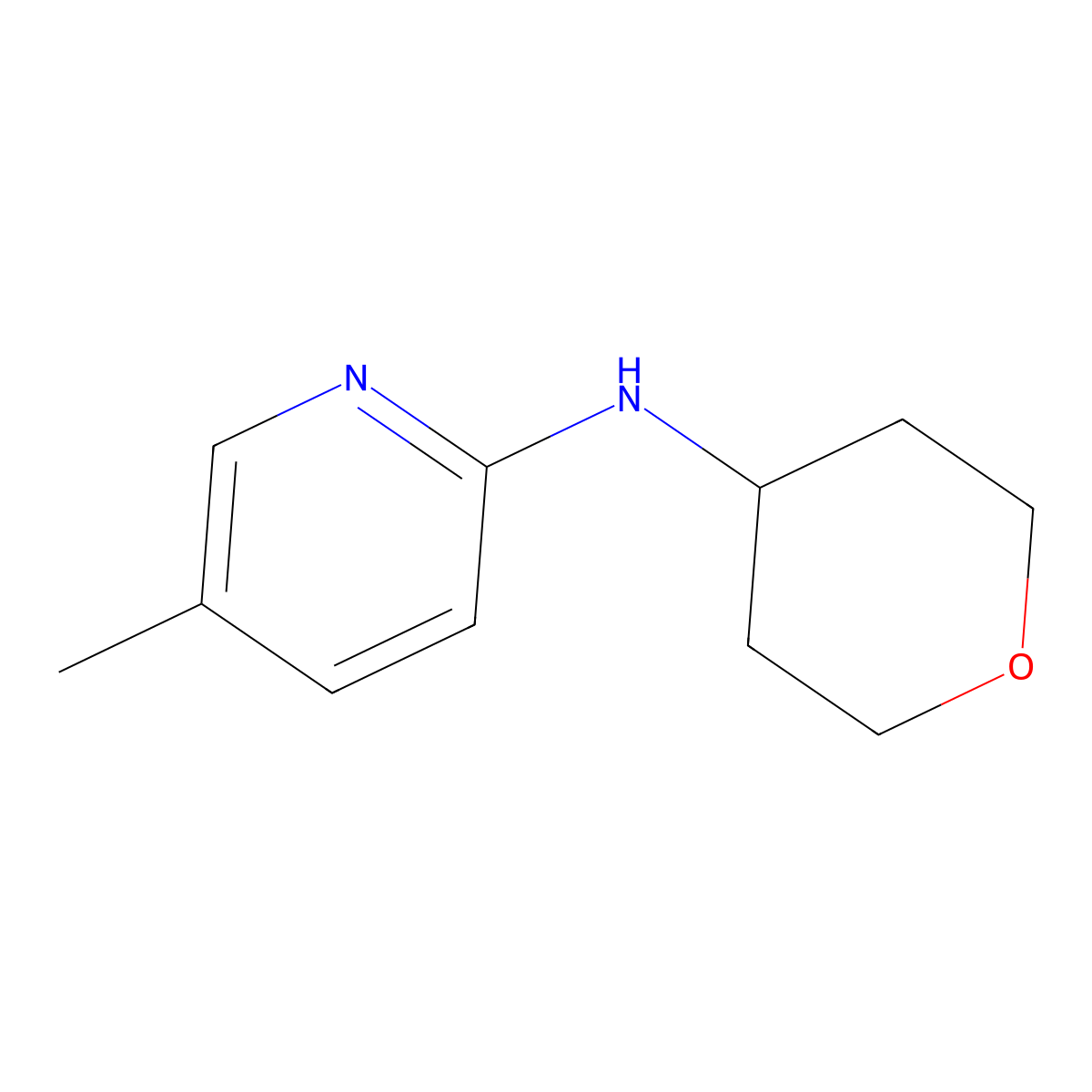 5-Methyl-N-(tetrahydro-2H-pyran-4-yl)pyridin-2-amine molecular structure, CAS 1155631-21-2