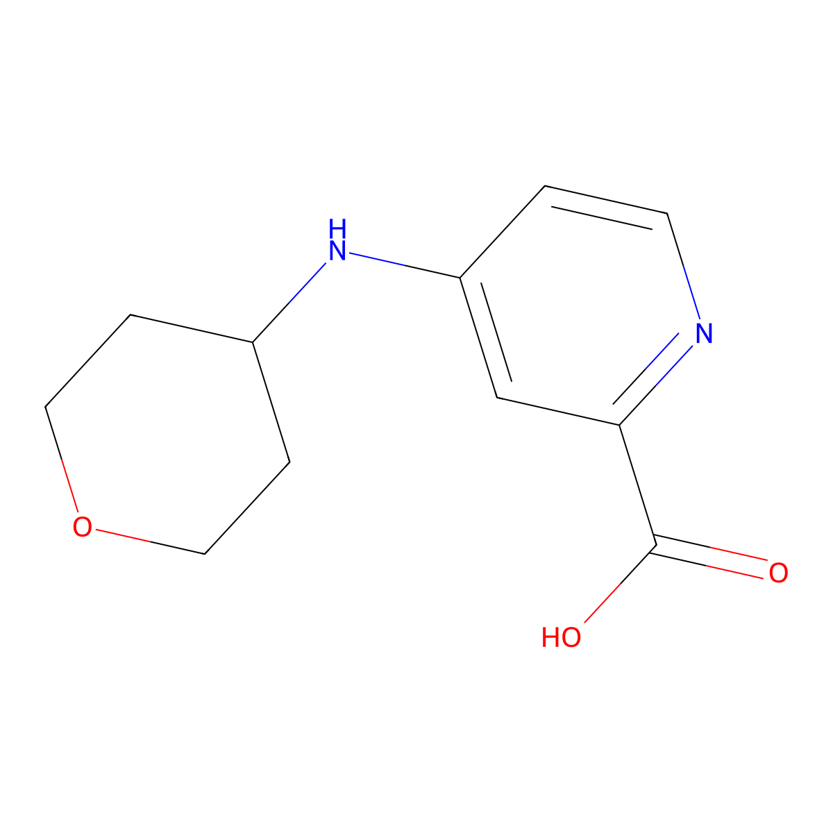 4-(Oxan-4-ylamino)pyridine-2-carboxylicacid molecular structure, CAS 1155631-28-9