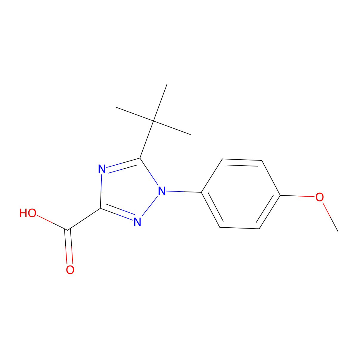 5-tert-Butyl-1-(4-methoxyphenyl)-1H-1,2,4-triazole-3-carboxylic acid molecular structure, CAS 1155632-93-1