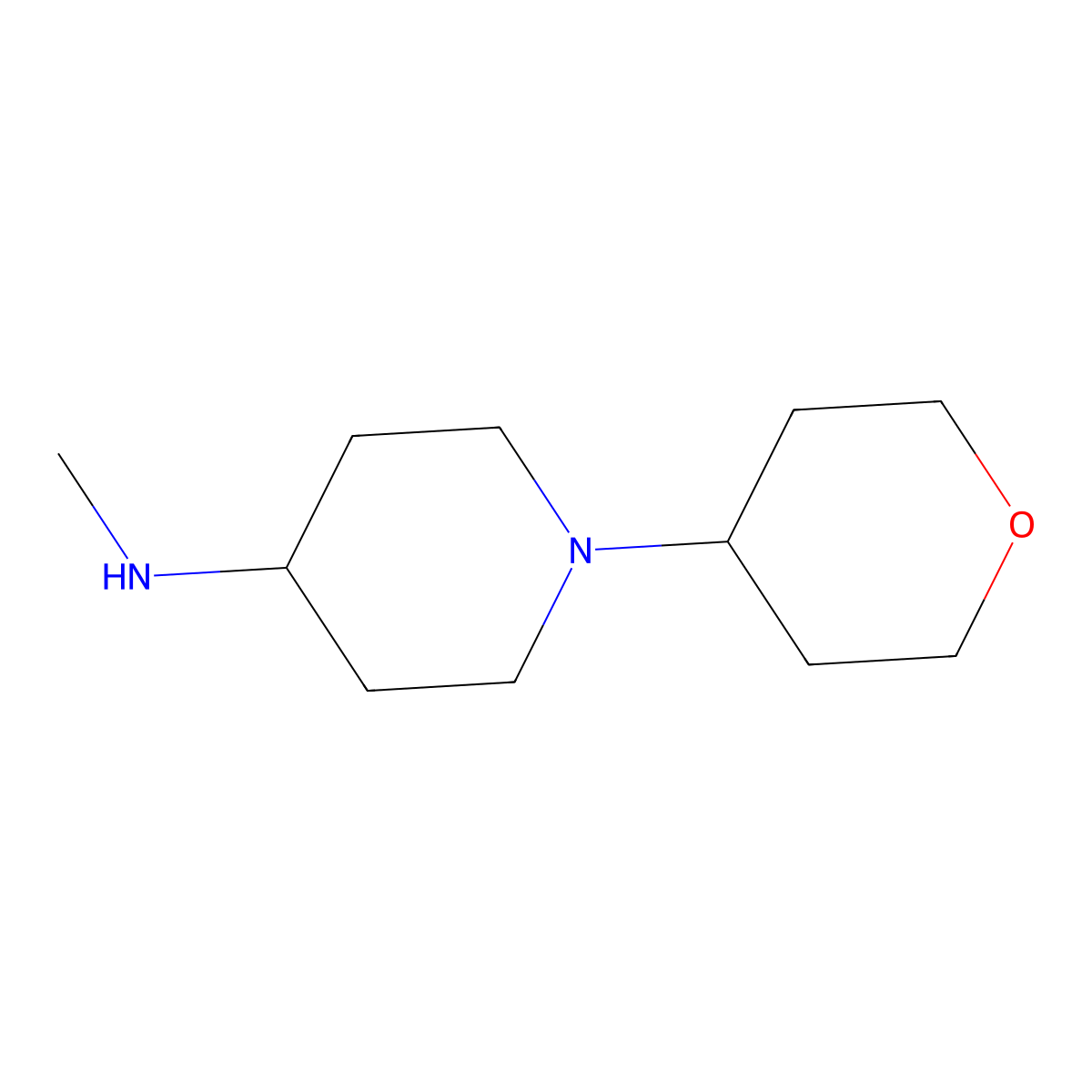N-methyl-1-(oxan-4-yl)piperidin-4-amine molecular structure, CAS 1155635-25-8