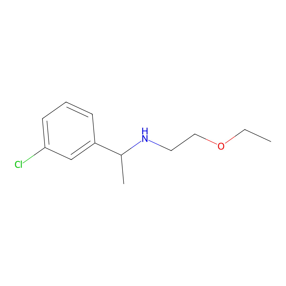 [1-(3-Chlorophenyl)ethyl](2-ethoxyethyl)amine molecular structure, CAS 1155640-28-0