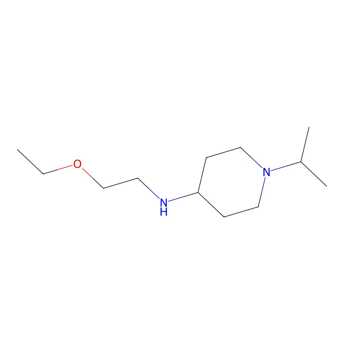 N-(2-ethoxyethyl)-1-(propan-2-yl)piperidin-4-amine molecular structure, CAS 1155640-79-1