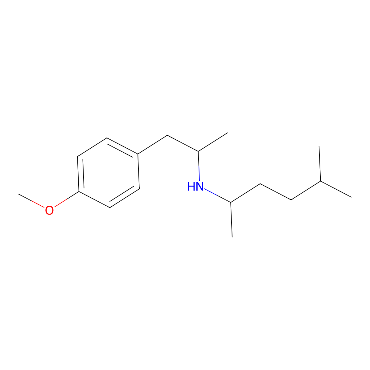 N-[1-(4-methoxyphenyl)propan-2-yl]-5-methylhexan-2-amine molecular structure, CAS 1155654-27-5