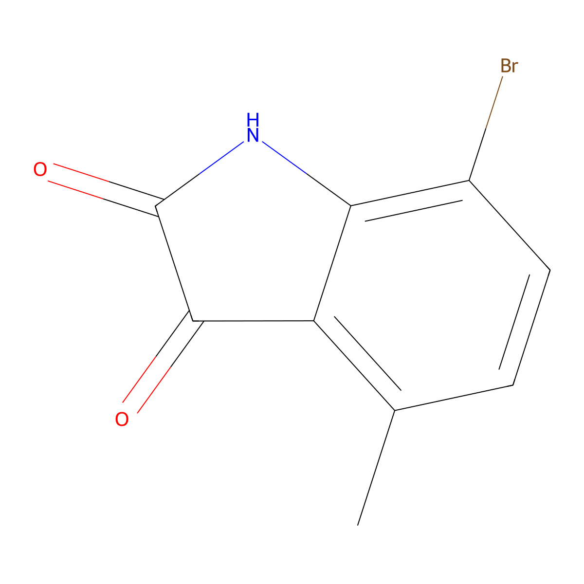 7-bromo-4-methyl-2,3-dihydro-1H-indole-2,3-dione molecular structure, CAS 115571-78-3