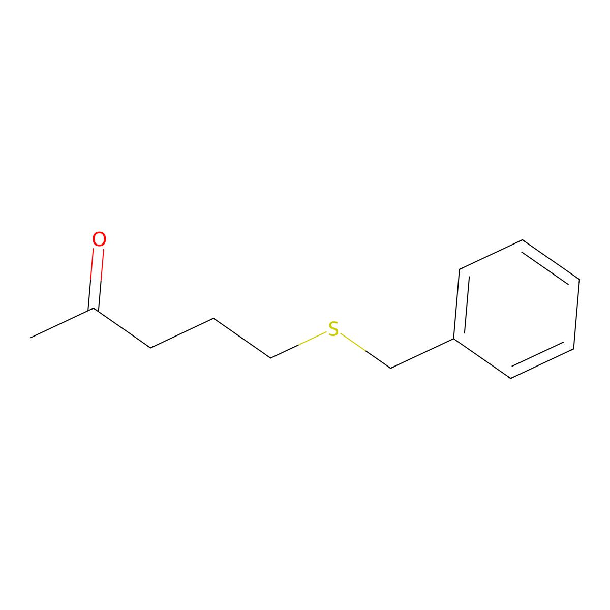 5-(Benzylsulfanyl)pentan-2-one molecular structure, CAS 115578-59-1