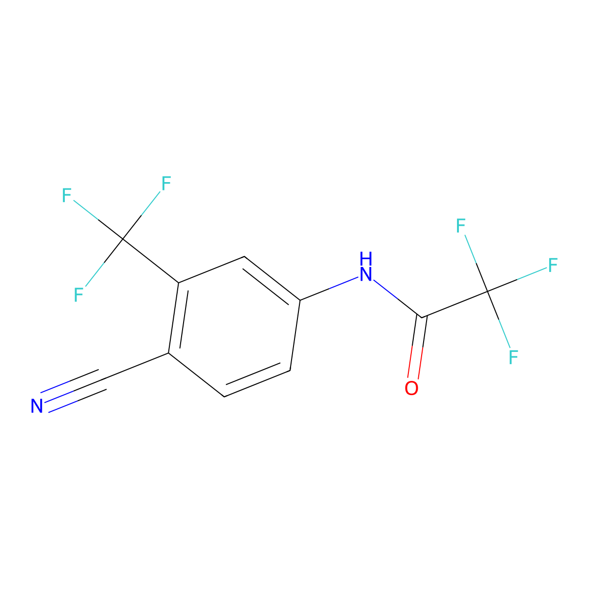 N-[4-cyano-3-(trifluoromethyl)phenyl]-2,2,2-trifluoroacetamide molecular structure, CAS 1155800-45-5