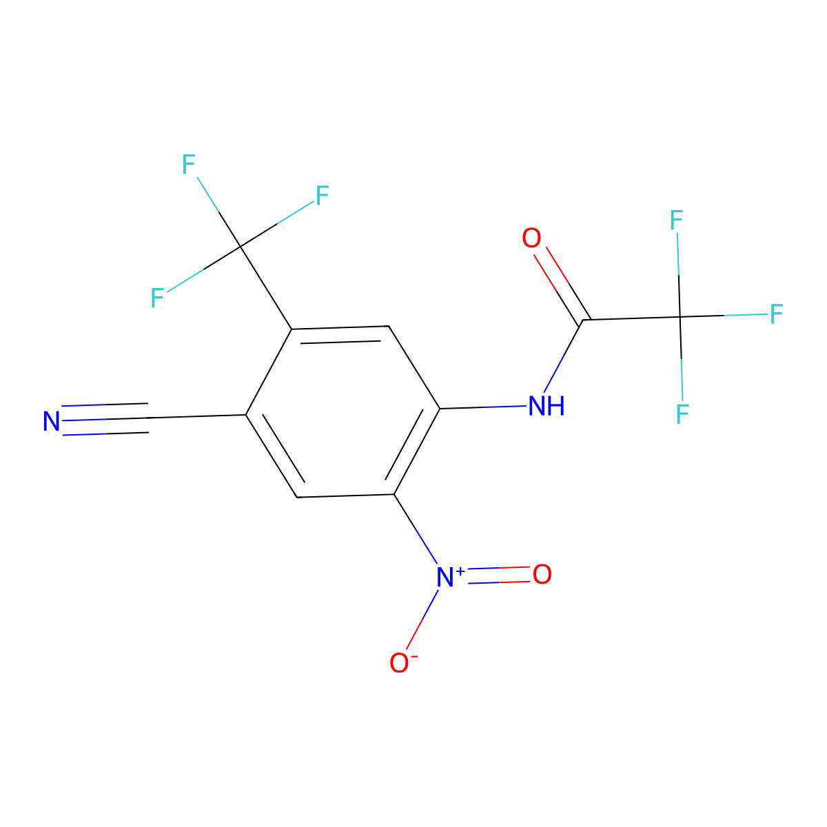 4-Cyano-2-nitro-5-(trifluoromethyl)trifluoroacetanilide molecular structure, CAS 1155800-48-8