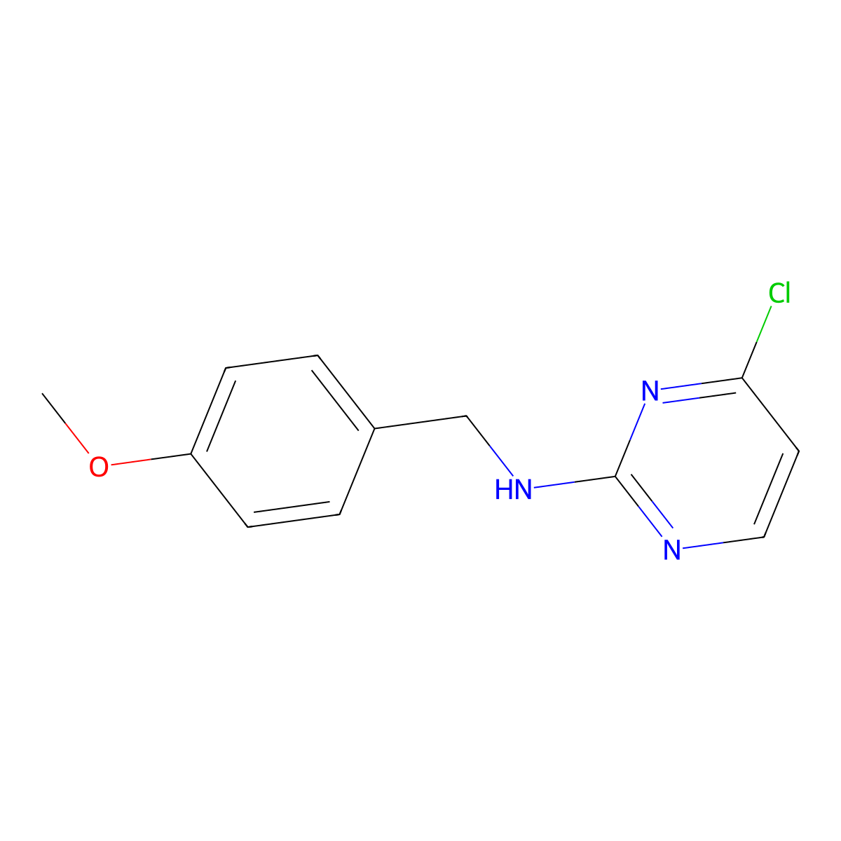 4-chloro-N-(4-methoxybenzyl)-2-pyrimidinamine molecular structure, CAS 115581-30-1