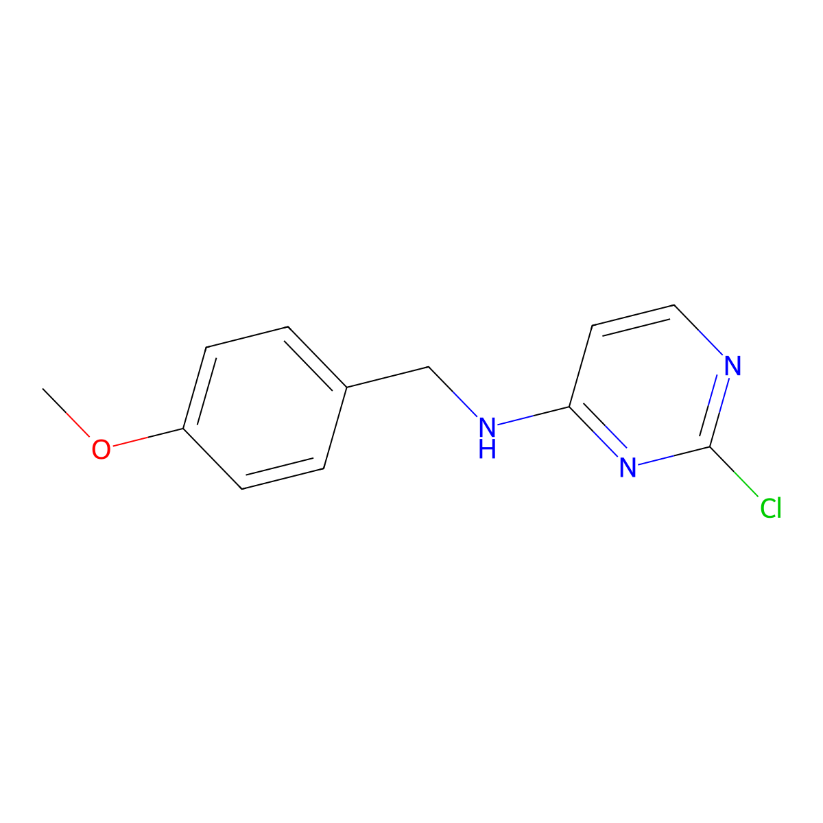 2-chloro-N-[(4-methoxyphenyl)methyl]pyrimidin-4-amine molecular structure, CAS 115581-31-2