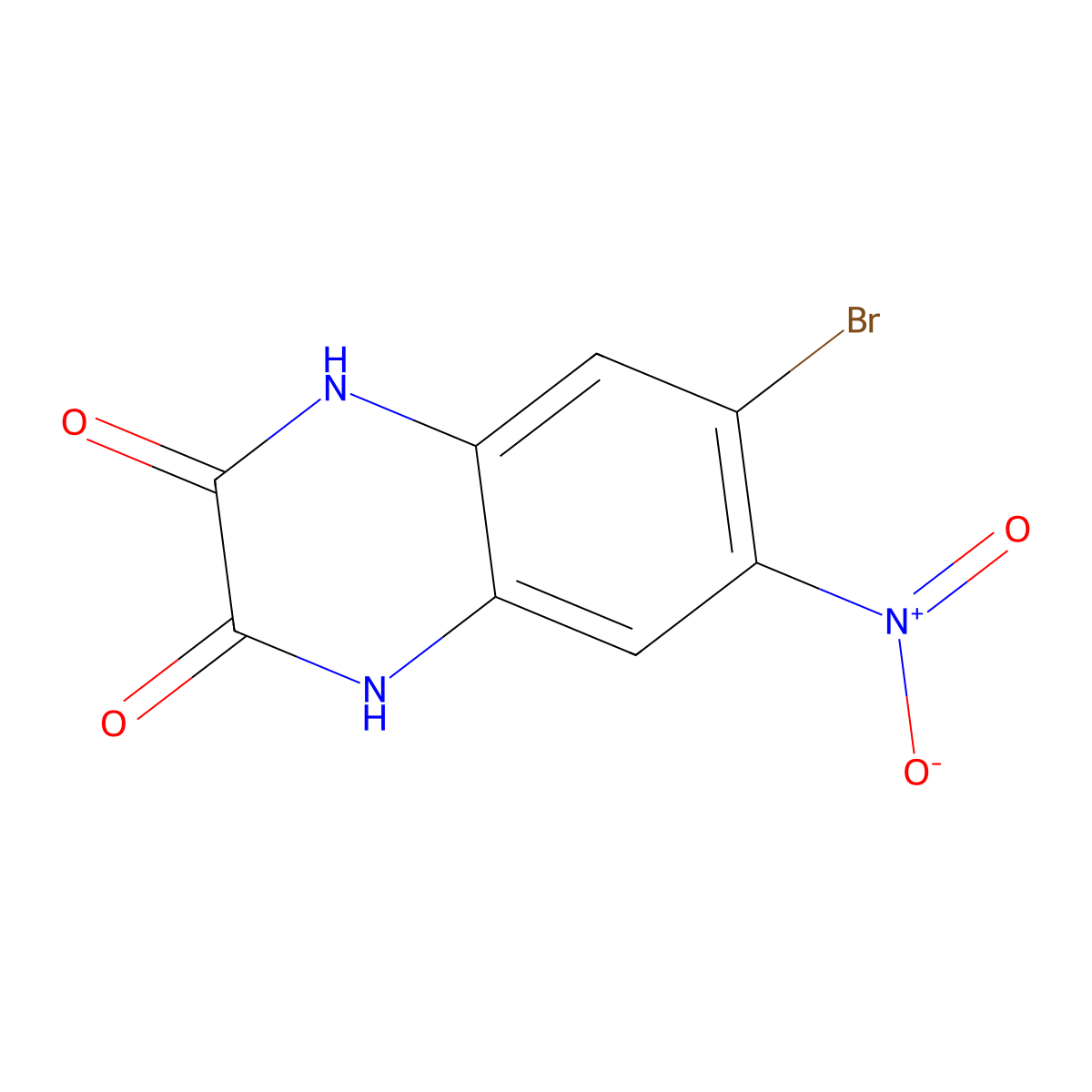 6-Bromo-7-nitro-1,4-dihydroquinoxaline-2,3-dione molecular structure, CAS 115581-82-3
