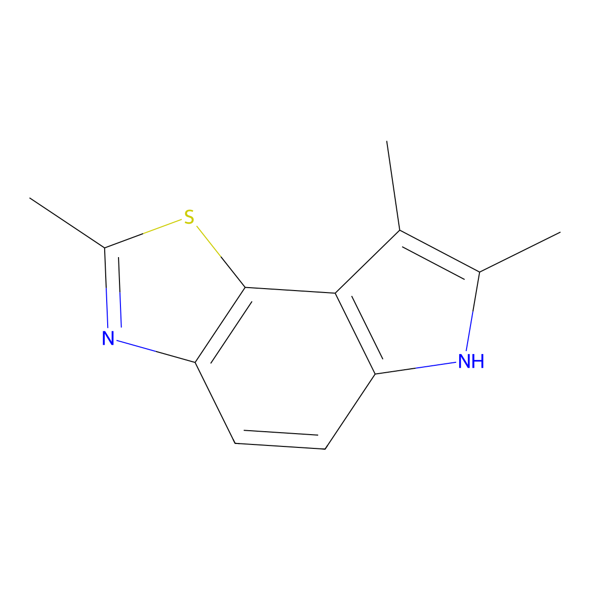 2,7,8-trimethyl-6H-pyrrolo[2,3-g][1,3]benzothiazole molecular structure, CAS 115583-28-3