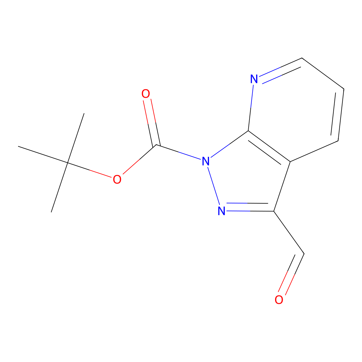 tert-butyl 3-formyl-1H-pyrazolo[3,4-b]pyridine-1-carboxylate molecular structure, CAS 1155846-83-5