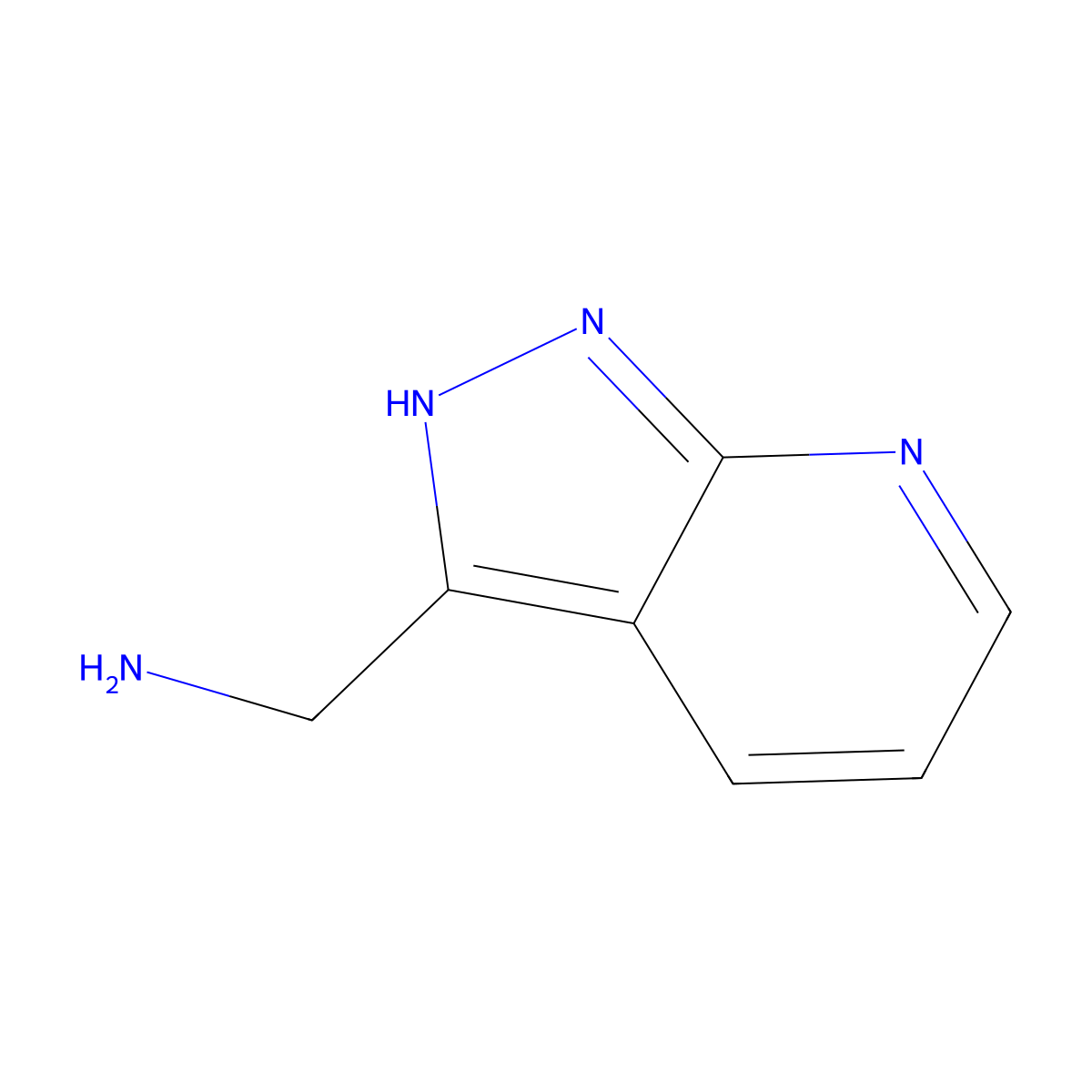 1H-Pyrazolo[3,4-b]pyridin-3-ylmethanamine molecular structure, CAS 1155846-90-4