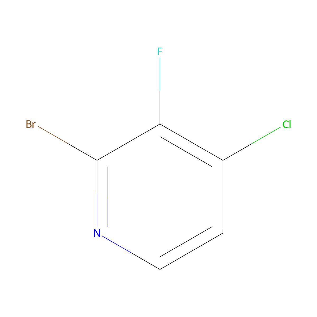 2-Bromo-4-chloro-3-fluoropyridine molecular structure, CAS 1155847-42-9