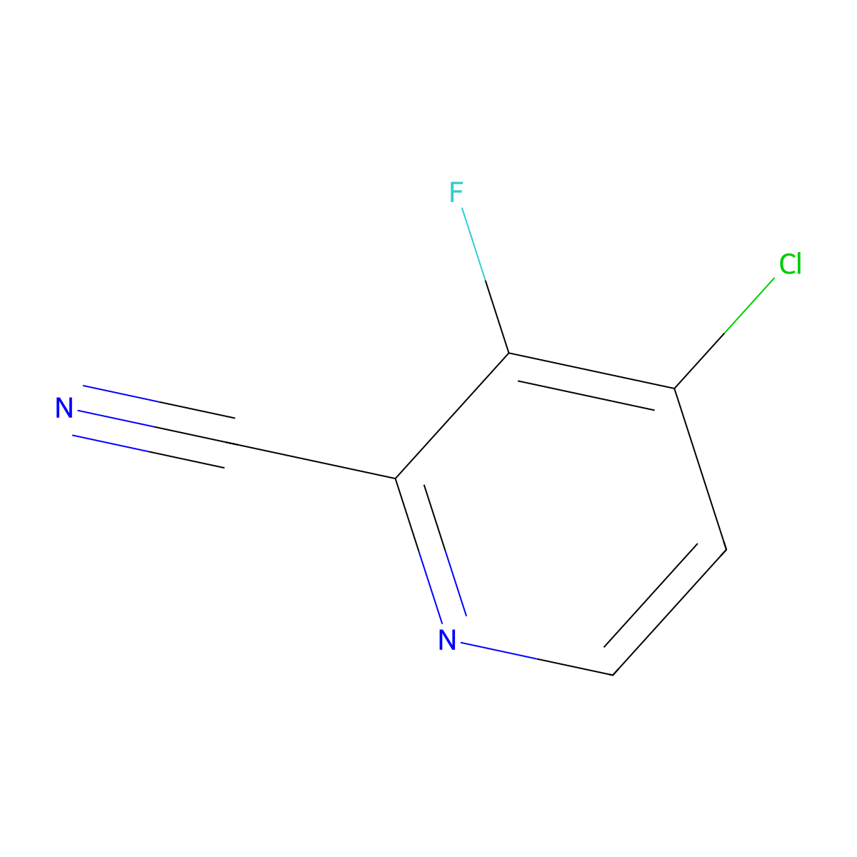 4-Chloro-3-fluoro-2-pyridinecarbonitrile molecular structure, CAS 1155847-43-0