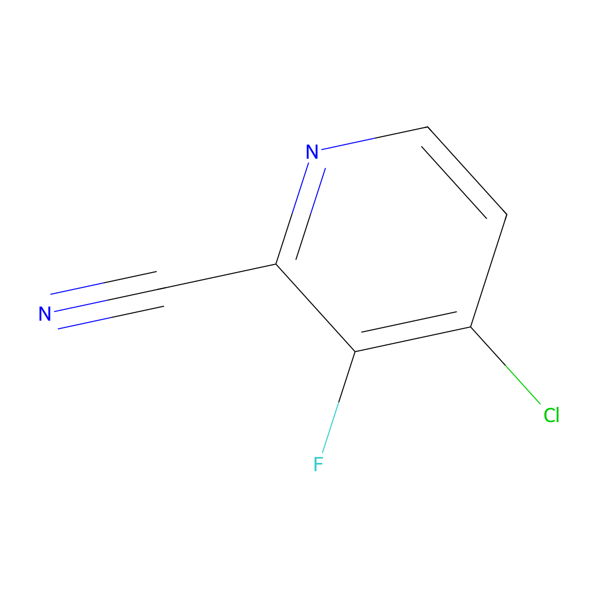 4-Chloro-3-fluoro-2-pyridinecarbonitrile molecular structure, CAS 1155847-43-0