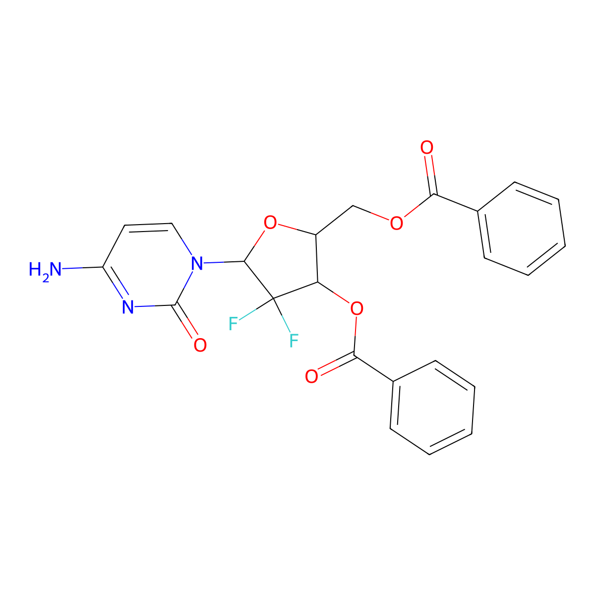 Difluoro-2'-deoxycytidine-3',5'-dibenzoate molecular structure, CAS 1155863-81-2