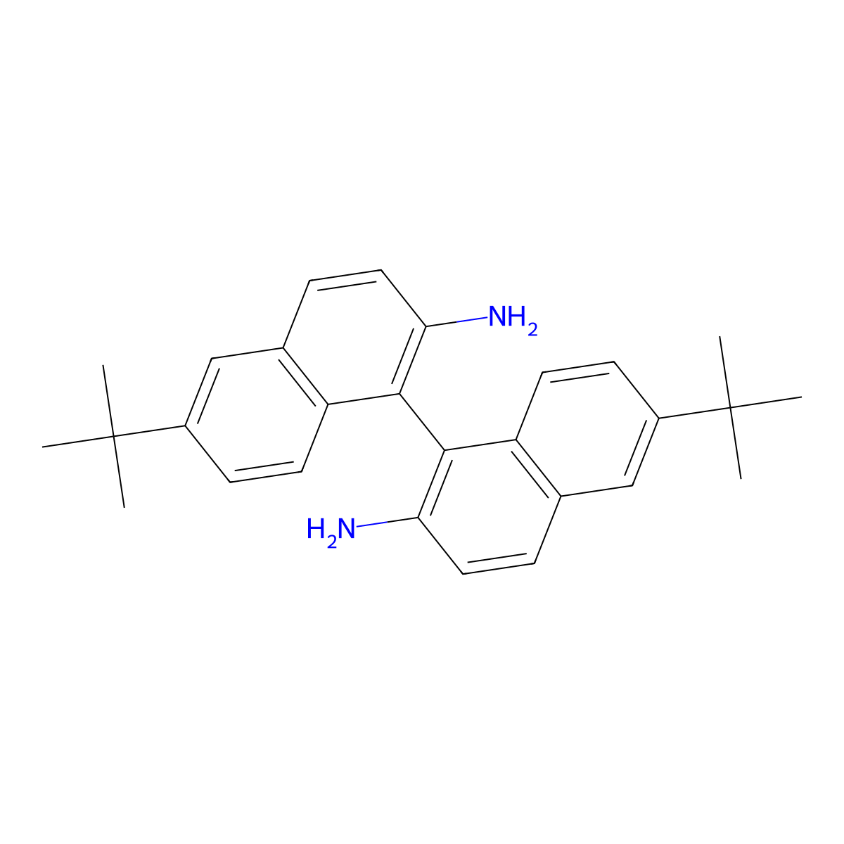 6,6'-Di-tert-butyl-[1,1'-binaphthalene]-2,2'-diamine molecular structure, CAS 1155867-75-6
