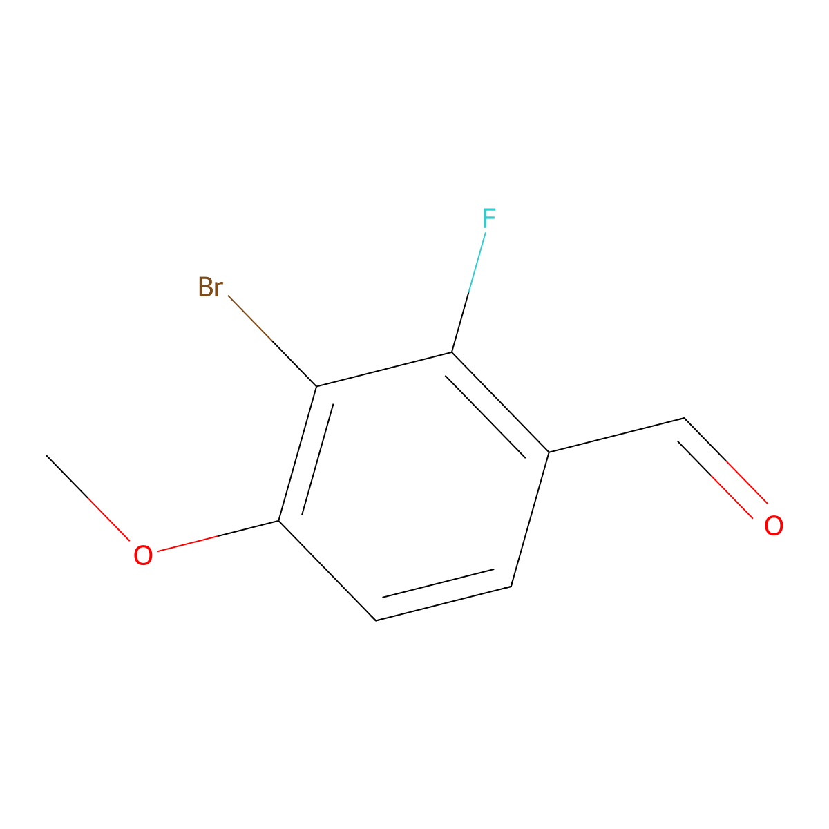3-Bromo-2-fluoro-4-methoxybenzaldehyde molecular structure, CAS 1155877-70-5