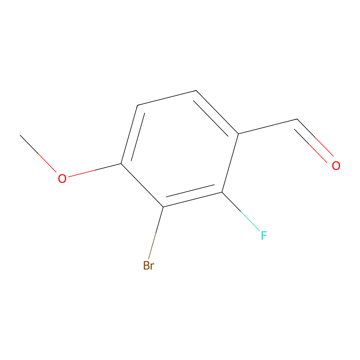 3-Bromo-2-fluoro-4-methoxybenzaldehyde molecular structure, CAS 1155877-70-5