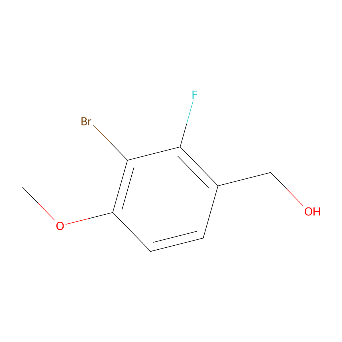 (3-Bromo-2-fluoro-4-methoxyphenyl)methanol molecular structure, CAS 1155877-71-6