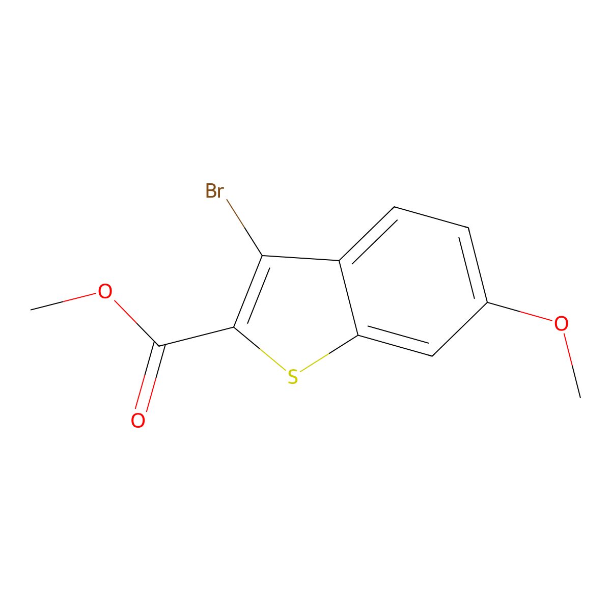 Methyl 3-bromo-6-methoxybenzothiophene-2-carboxylate molecular structure, CAS 1155888-48-4