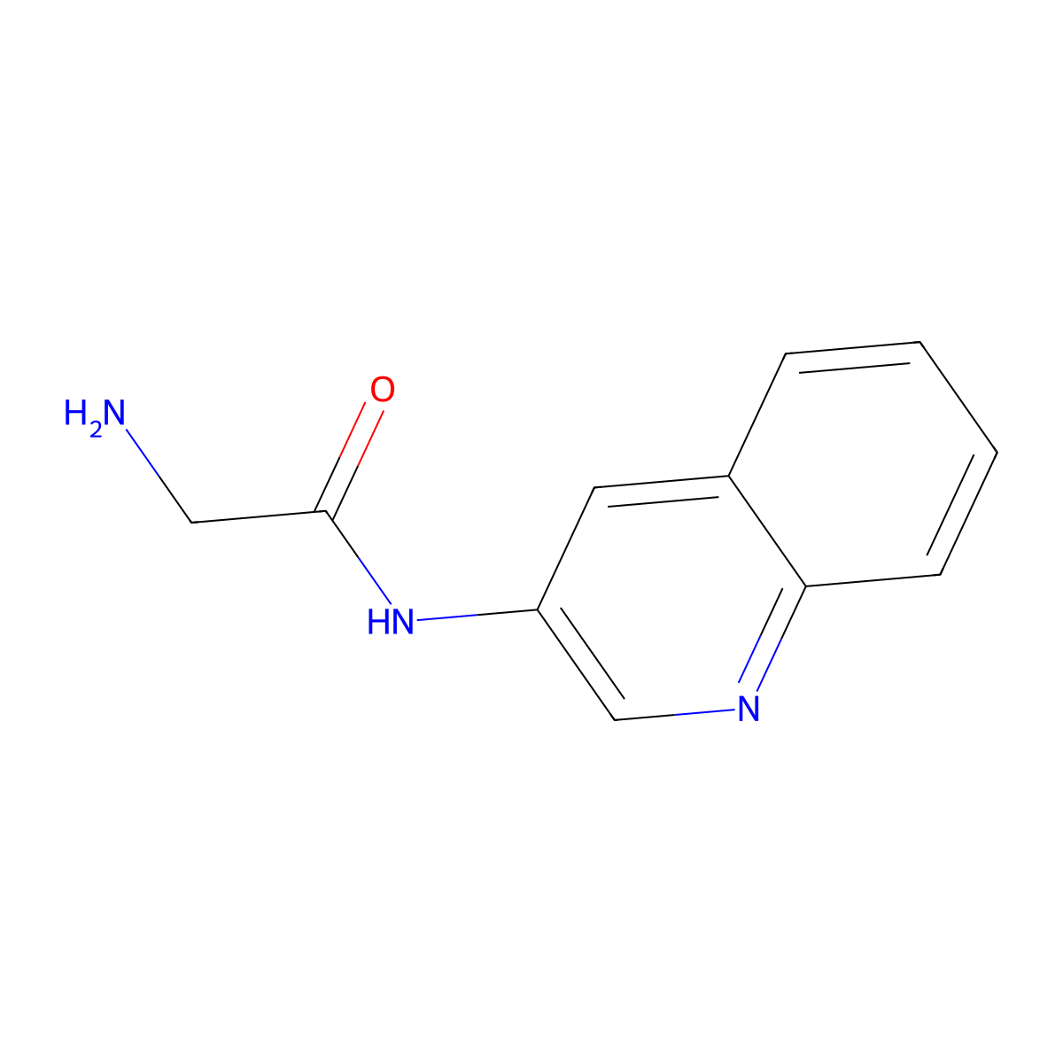 2-amino-N-(quinolin-3-yl)acetamide molecular structure, CAS 1155901-78-2