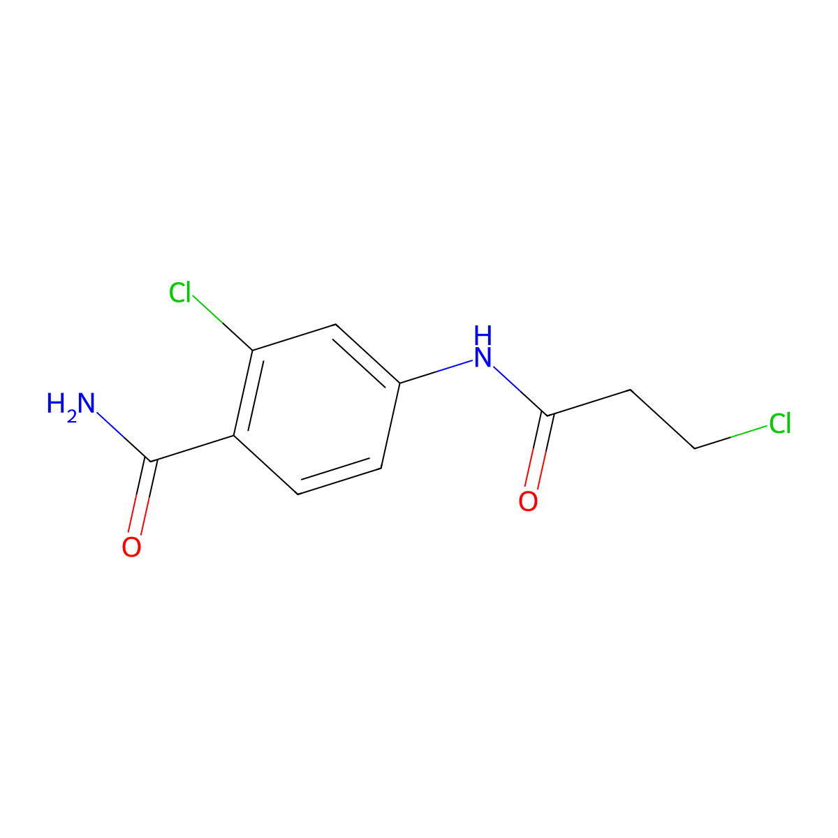 2-Chloro-4-(3-chloropropanamido)benzamide molecular structure, CAS 1155902-84-3