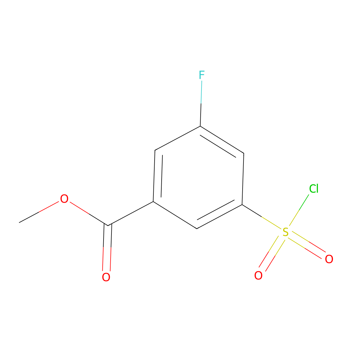 Methyl 3-(chlorosulfonyl)-5-fluorobenzoate molecular structure, CAS 1155909-75-3