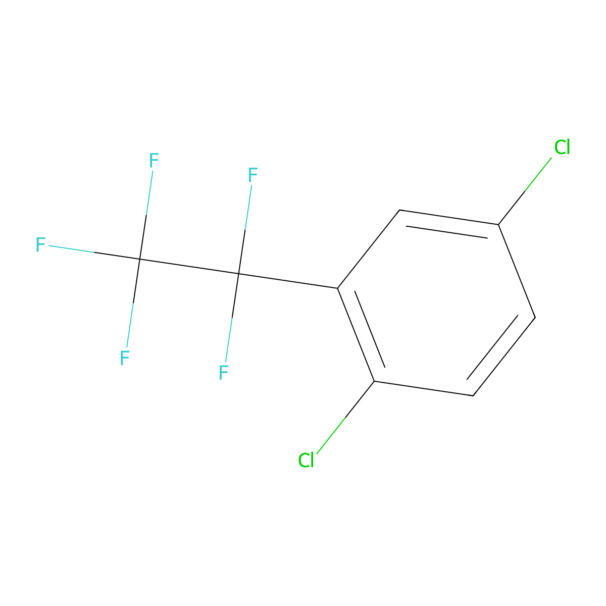 Benzene, 1,4-dichloro-2-(pentafluoroethyl)- molecular structure, CAS 115591-62-3